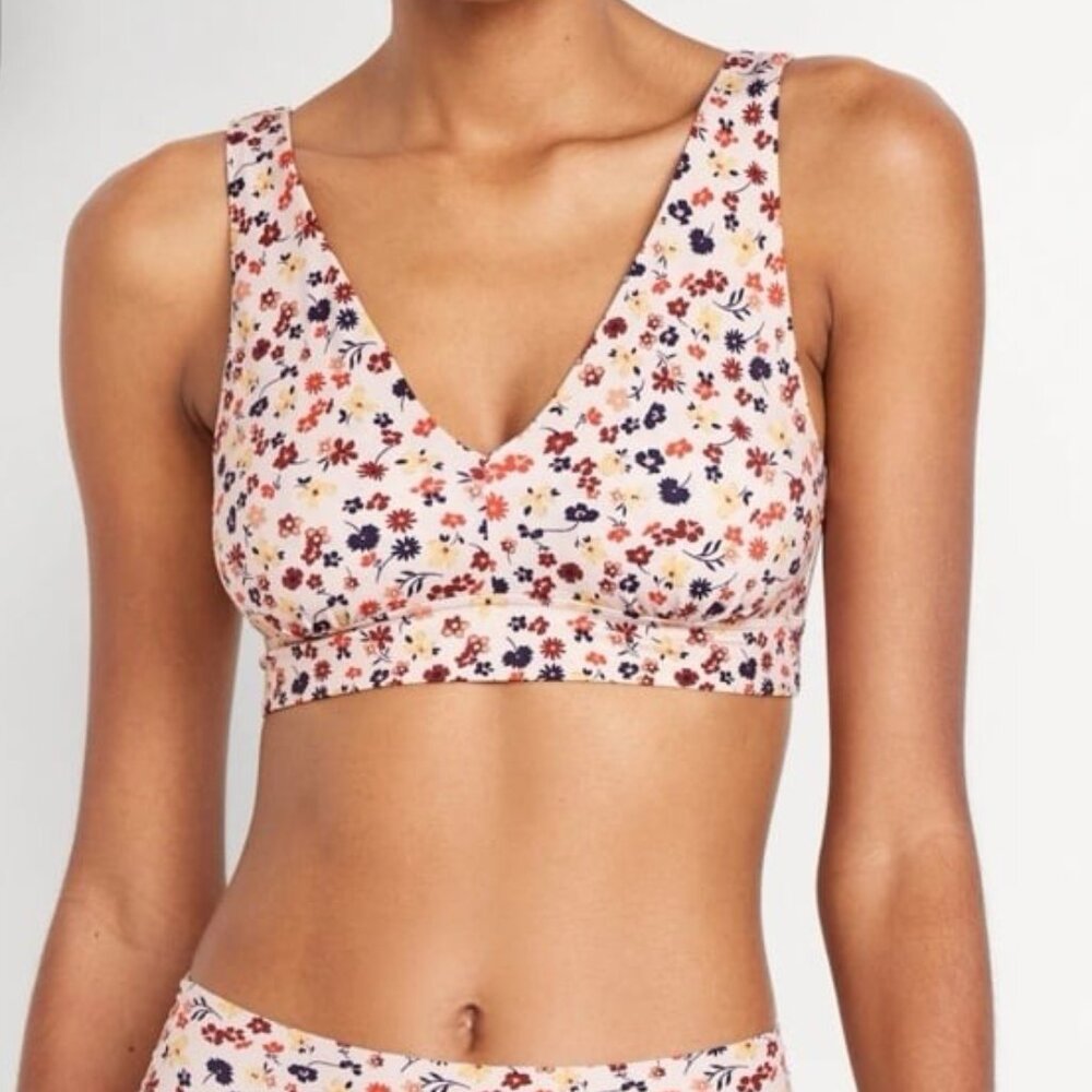NWOT Old Navy No Show Pink Floral Bralette Size XXL